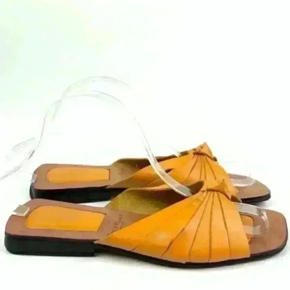 Cole Haan country sandals size 7.5 yellow leather coastal granny 90s vintage